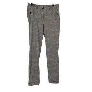 Womens Gray Camo Print Pants Size 10 Tall slim Leg Cotton pockets